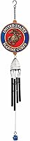 Vista 1 de Red Carpet Studios Windchimes - Campanilla de viento militar con licencia oficial, 23 pulgadas de largo, Marines de los Estados Unidos