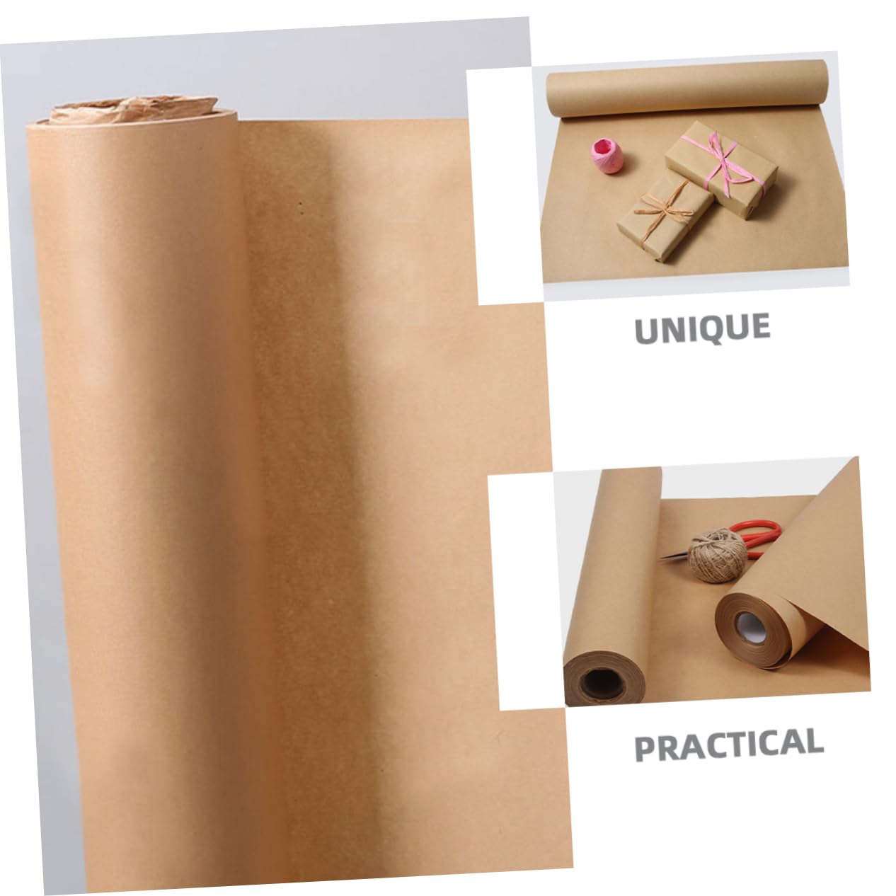 SEWACC 1 Rouleau Papier Papier à Colis Marron D'expédition Babillard D'emballage Postal Kraft D'emballage De Fleurs Pure Pulpe De Bois