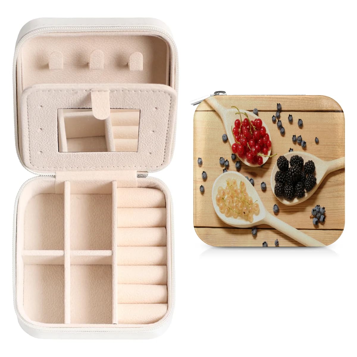 ▪️UPALA Jewelry Box Extra Small ▪️ Amazon.com: Mulberry Blueberry Fruit Travel Jewelry Case Small