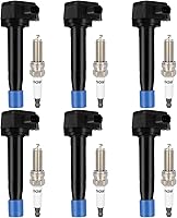 Vista 12 de ECCPP UF765 4 bobinas de encendido con 4 bujías de iridio A4 Q5 2014-2020 l4 2.0L 1.8L UF765