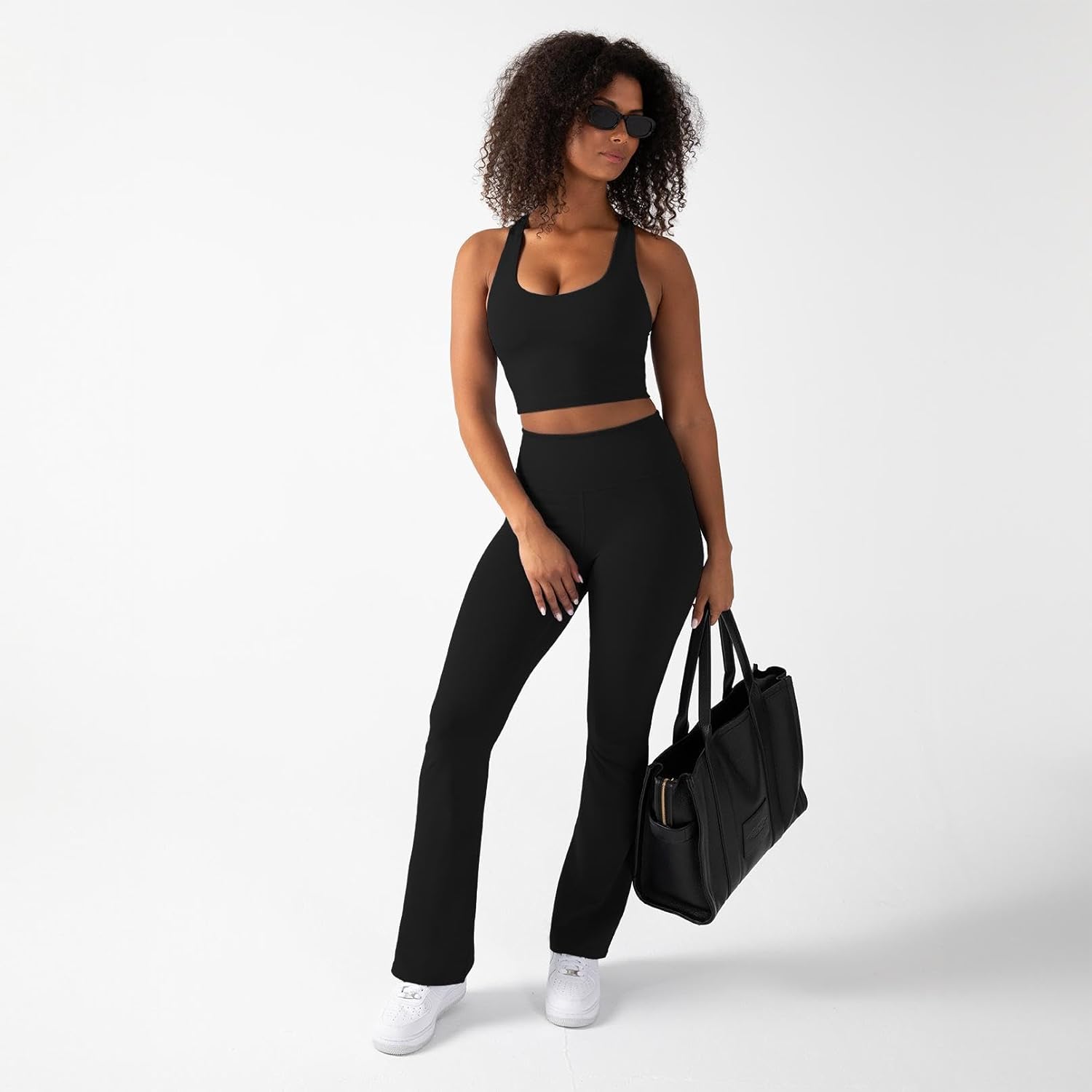 YITTY Active Women's Ultraluxe Kick Flare High Waist Legging, Athleisure, 4-Way-Stretch, Iconic Black, XXL/1X, Short | 30" Inseam - Image 5