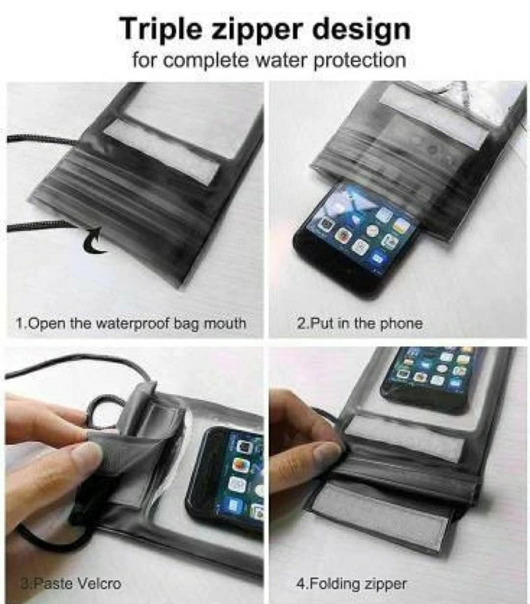 Waterproof Mobile Cover Pouch | Cell Phone case | Mobile Cases | Waterproof Phone Pouch for All Cell Phone Mobile Cover Moto up to 7 inch, Transparent (Pack-1) 3