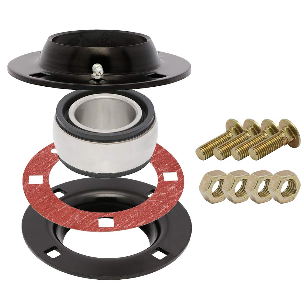 [1-Pack] AA28186 Disc Harrow Bearing with Housing Full Assembly Kit, 2-3/16'' Round Bore Bearing. [Fits: AA30942, Great Plains 822-207C, Kent FC2286]