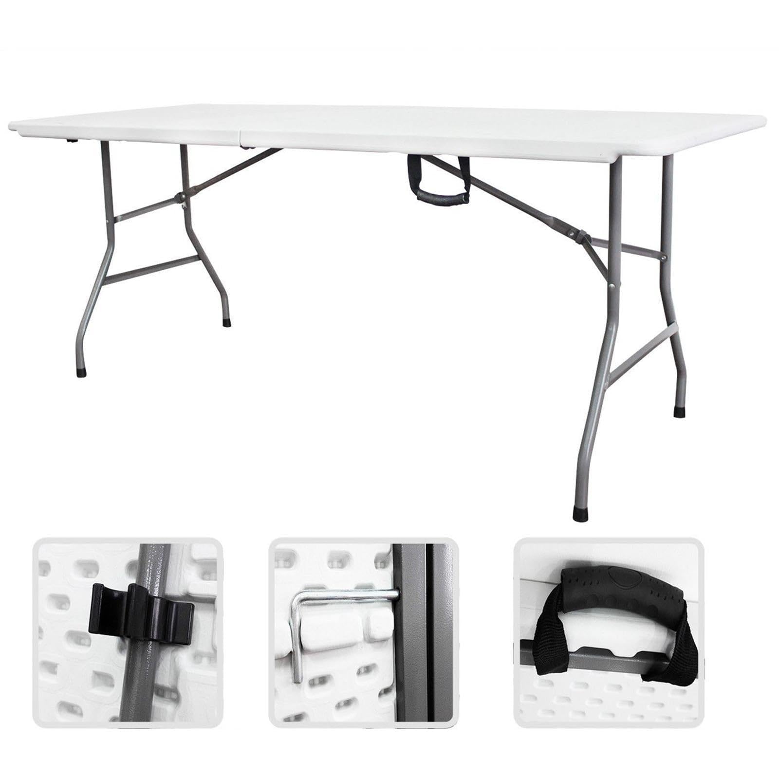 Decor Space Tavolo pieghevole da catering e campeggio a valigetta con maniglia (240 x 74 cm)