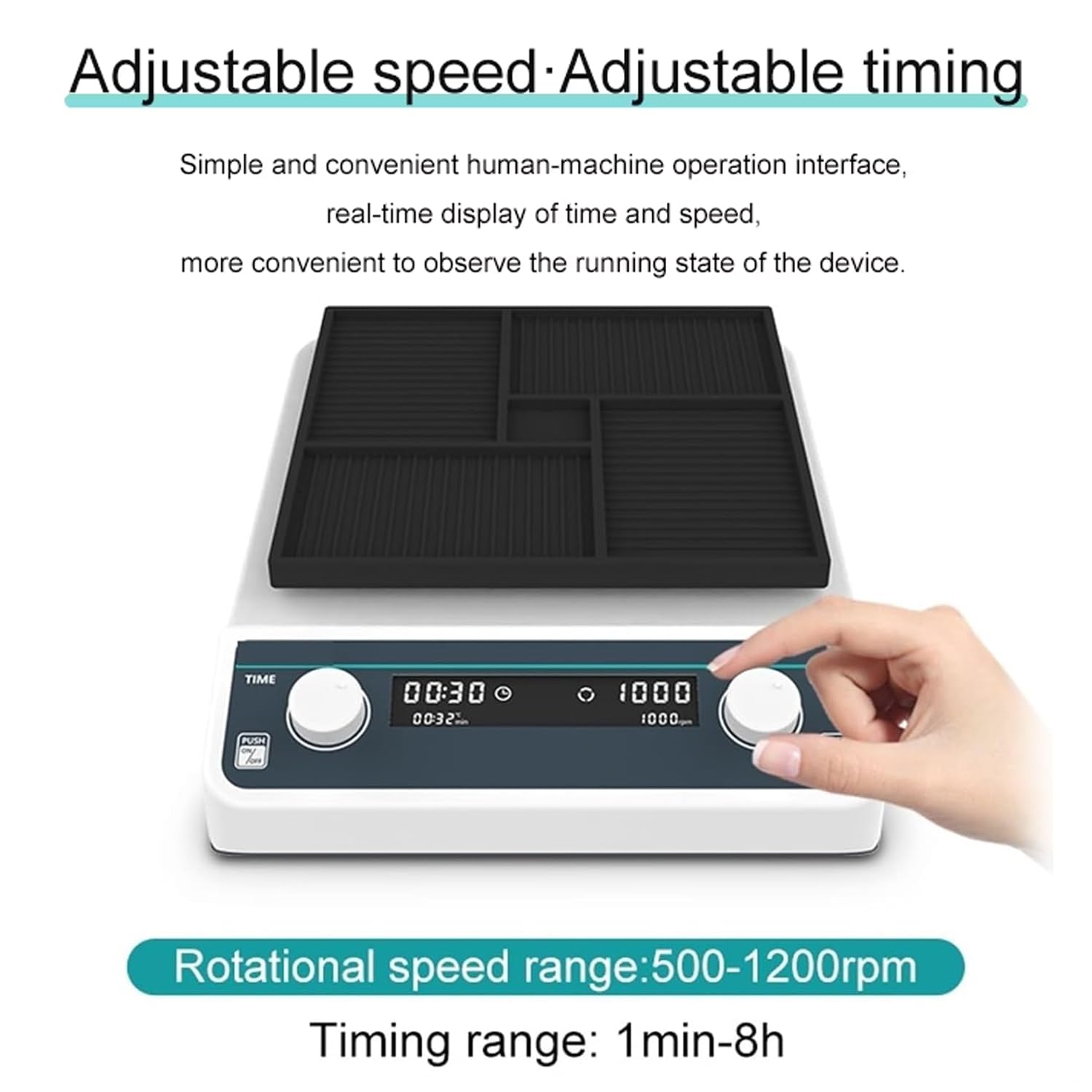 VM-600 Mikroplatten-Schüttler, Lab Digital Multiwell Plate Oszillator Für Elisa-Platten/Gewebekulturplatten *4, 500-1200 U/min/1 Min-8 H, Zum Mischen Von Lösungen Durch Schütteln