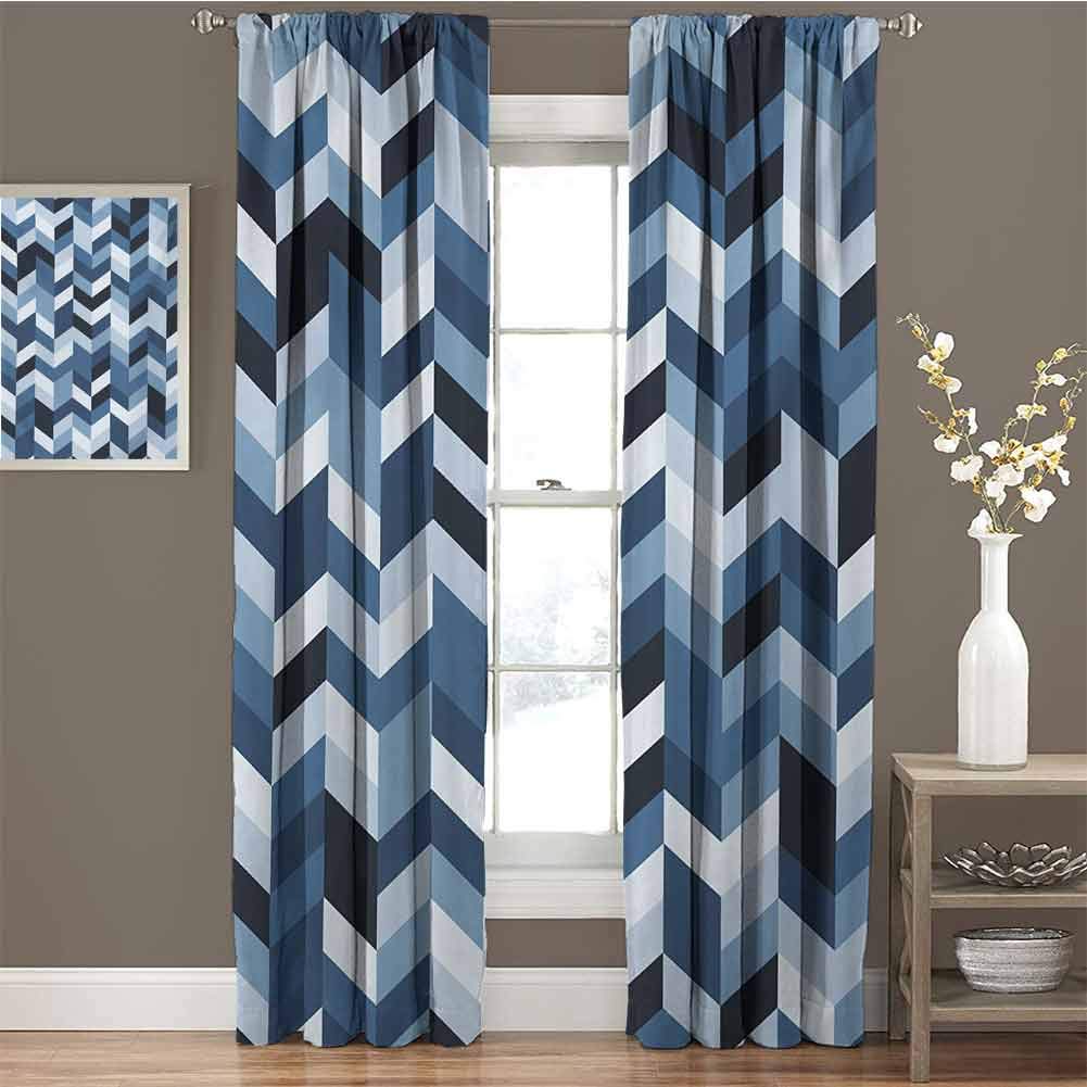 Blue Zig Zag Curtains Curtains & Drapes 2023