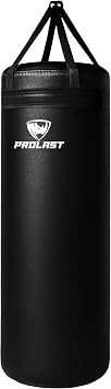 Extra Large Heavy Punching Kicking Bag for Adults, Boxing, MMA, Martial Arts, Muay Thai, Strength Training Equipment, Filled/Unfilled, Rhino Logo, XL Black