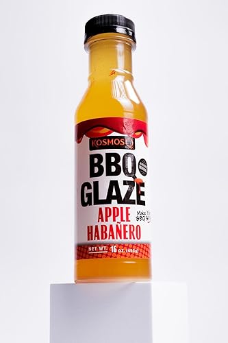 Miniatura 5 de Kosmos Q Esmalte de barbacoa Habanero de manzana, botella de 16 onzas para barbacoa pegajosa y sabrosa, esmalte grueso para barbacoa para carne
