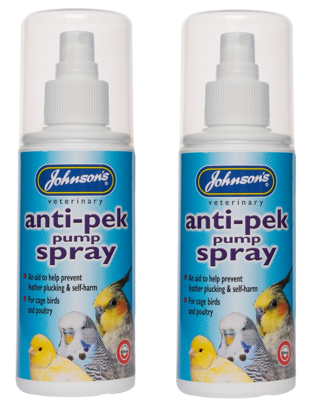 LEEWAY WOODWORK JOHNSONS ANTI-PEK SPRAY 100ML CAGE BIRD-PUMP PREVENT PECKING/PLUCKING & SELFHARM (2 SPRAYS)