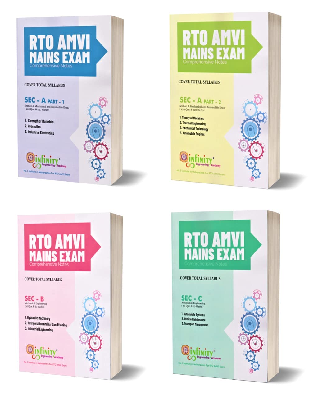 RTO AMVI MAINS EXAM 2020 NOTES (Sec A+Sec B+Sec C) - Set of 4 Books
