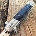 COLIBROX Automatic Push Button Folding Comb Switch Blade Knife Looking Brush Blue Pearl