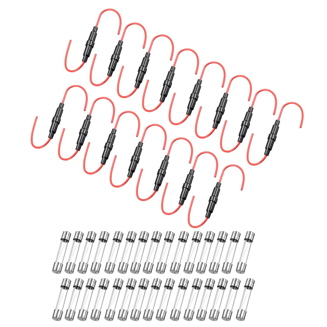 Porte-fusible 6x30mm à vis avec fusibles verre 10A pour circuit 16 AWG stable