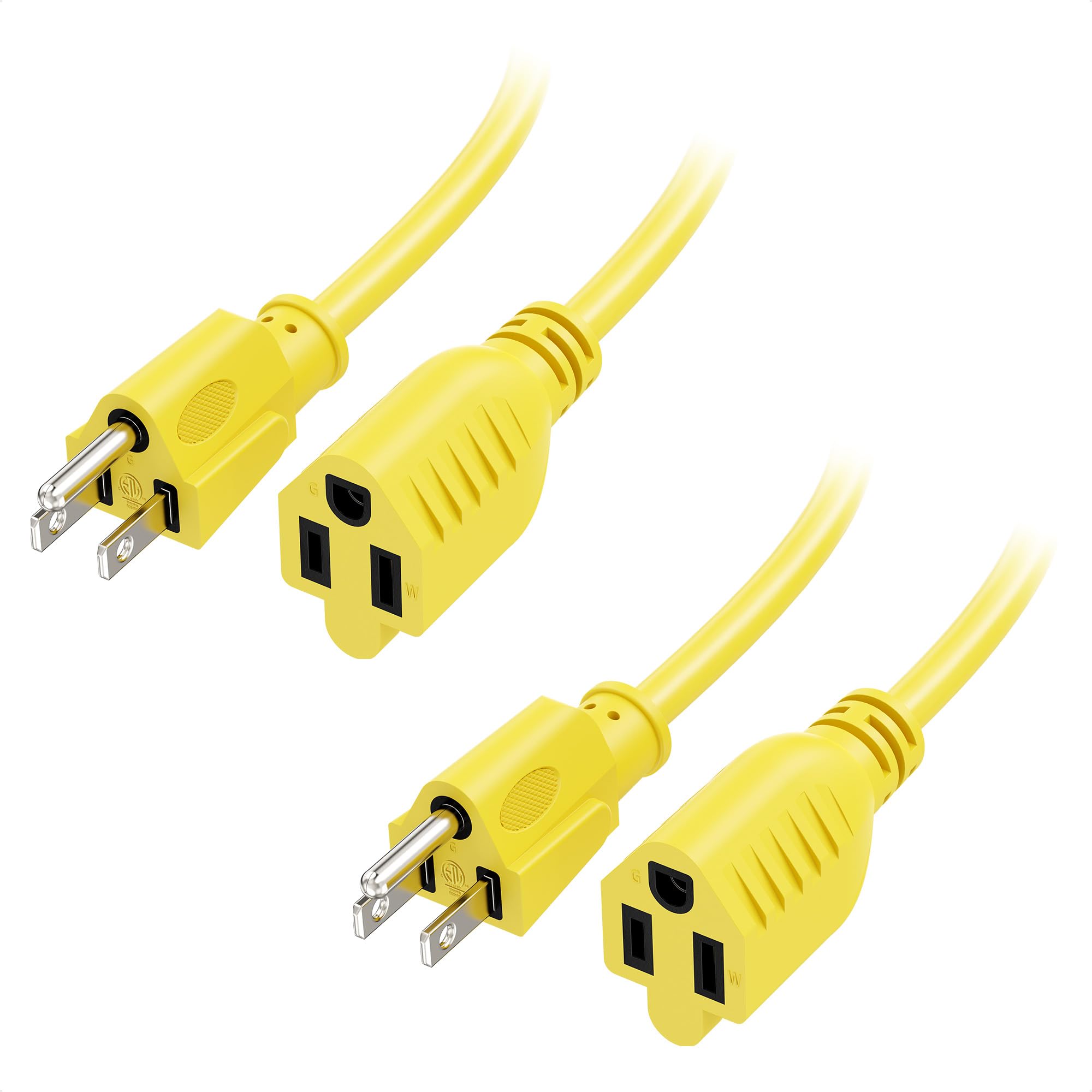 2-Pack 10ft Power Extension Cord - ETL Listed -10