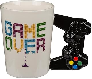 OOTB Game Over Mug with Controller Handle, Ceramic White, 9 x 9 x 11 cm