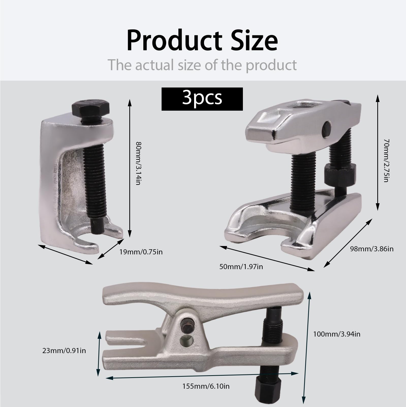 3 PCS Extractores Universales de Rótula y Articulación Esférica en Acero Forjado, Extractor de Rotulas, Articulación Esférica, Herramientas para Mecánicos y Aficionados para la Rremoción de Vehículos