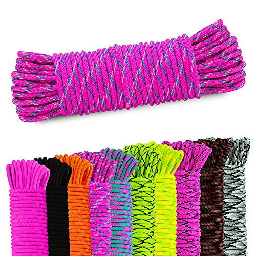 AMZoutdoor® - Corda Paracord 550 da 4 mm, 7 fili, per attività all'aperto, campeggio, paracord (5 metri, rosa/blu)