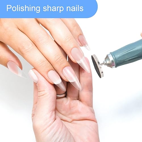 Miniatura 4 de Rolybag Discos de papel de lija y broca de metal para uñas, disco de pedicura rosa de 0.98 pulgadas, 100 unidades de discos de lijado de repuesto