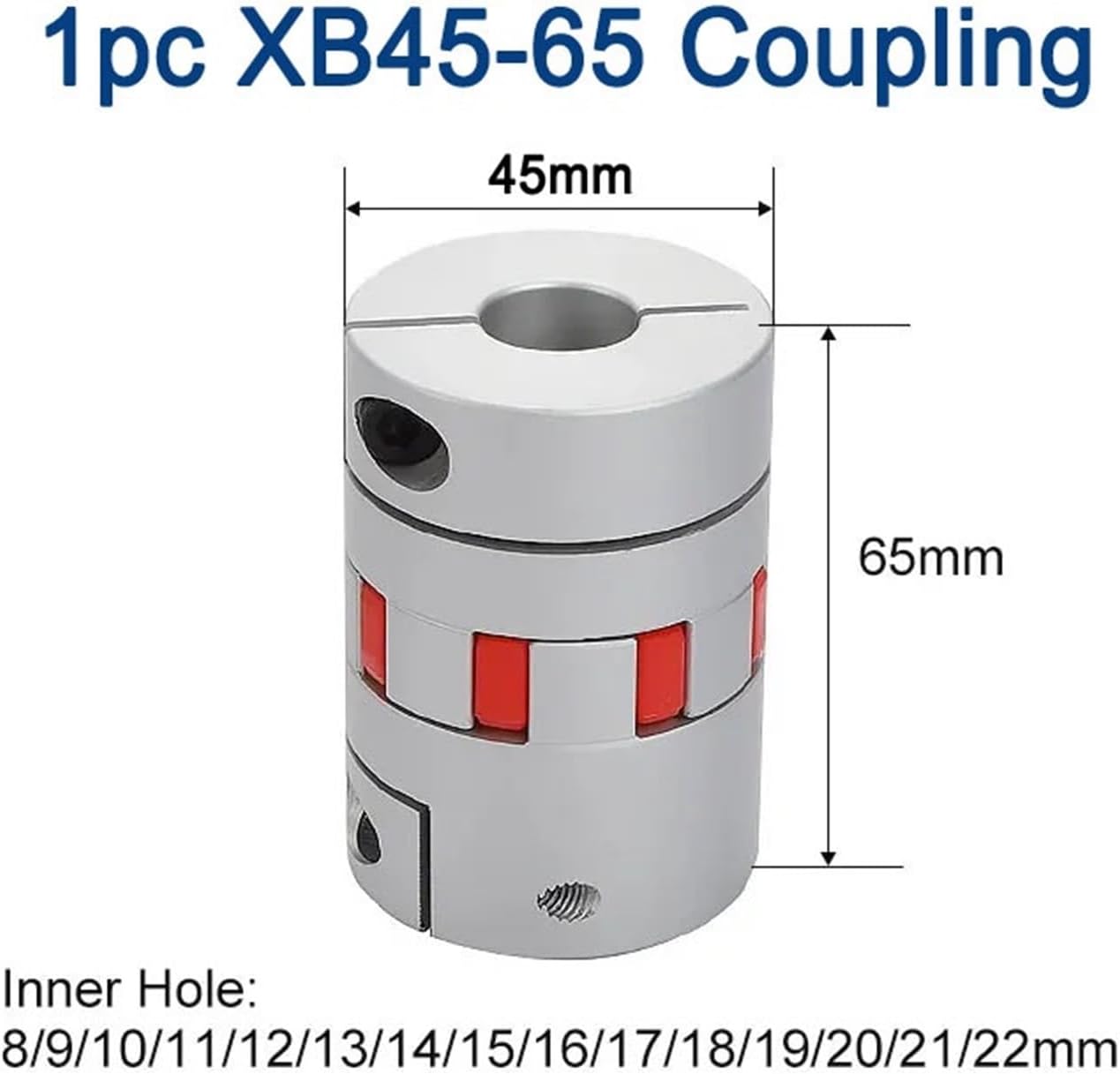 XB45*65 D45L65 3 Jaws Coupling Aluminium Plum Flexible Shaft Coupling 10/12/14/16/18/20mm(12x18mm)