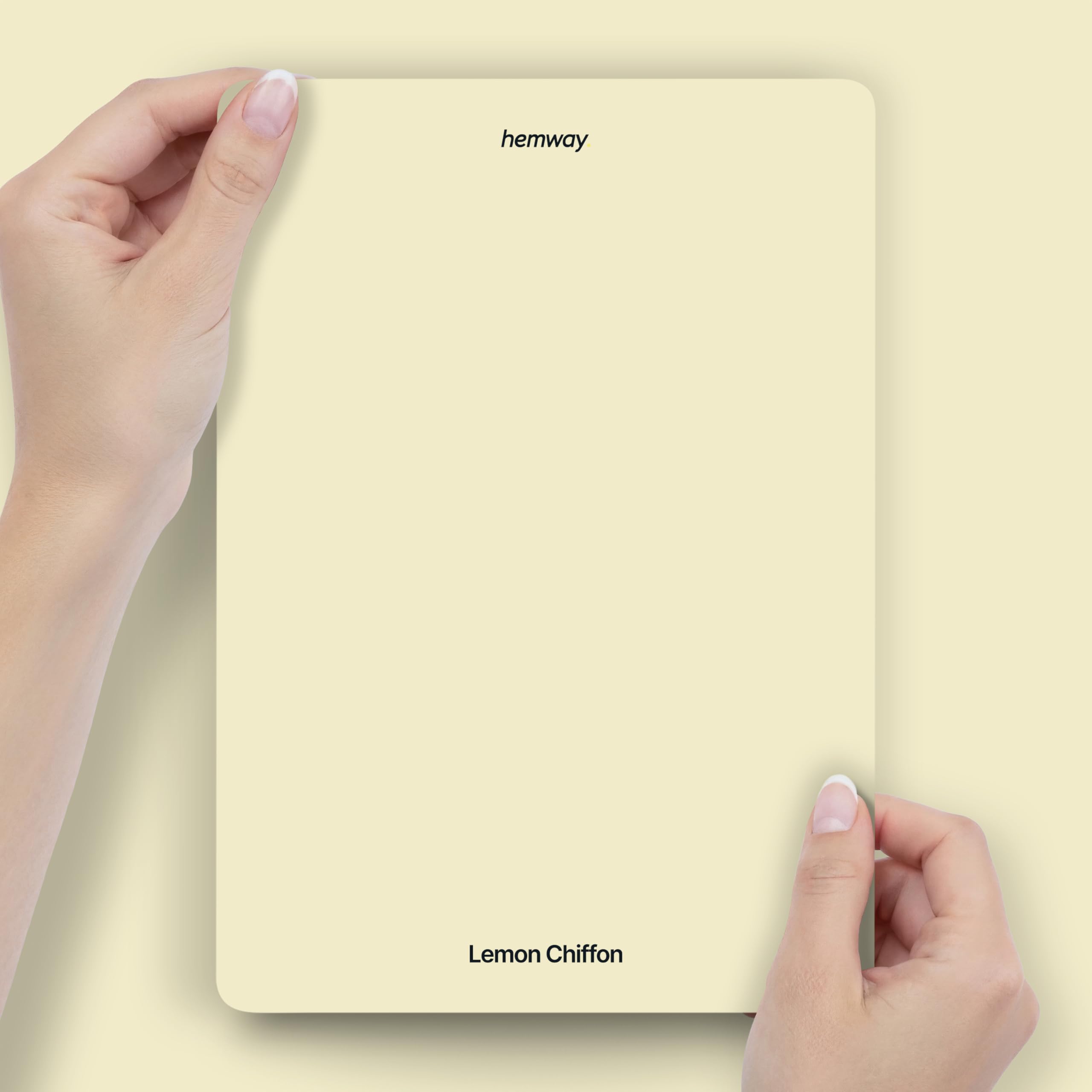 Hemway Lemon Chiffon Yellow Peel & Stick Sample Chalk Paint | A5 Accurate Colour Swatch, Mess-Free Alternative to Paint Tester Pots, Easy To Use, Eco-friendly, for Interior Furniture & Walls