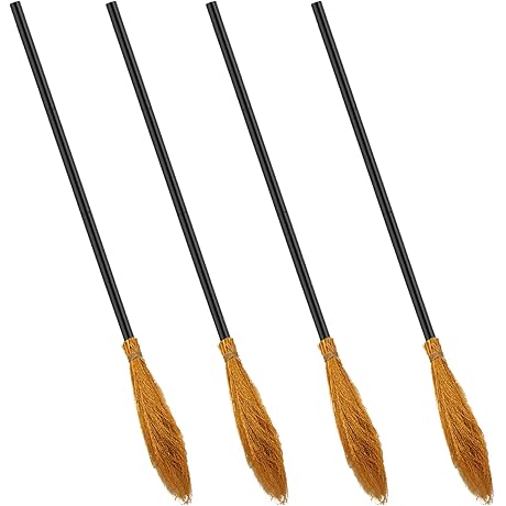 Harry Potter Broomsticks: Realistic Witch Cosplay Prop 4-Pack