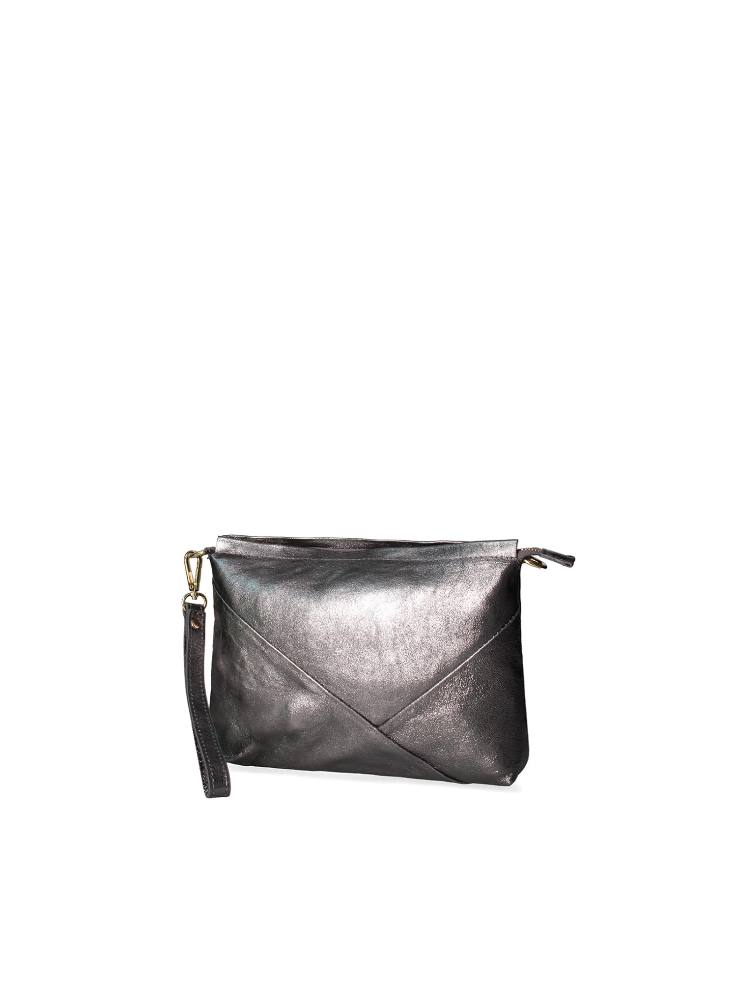 Gave Lux Damska kopertówka z prawdziwej skóry dolara i laminatu. Wyprodukowano we Włoszech GLX220756923FBG srebrna 27 x 19 x 2 cm