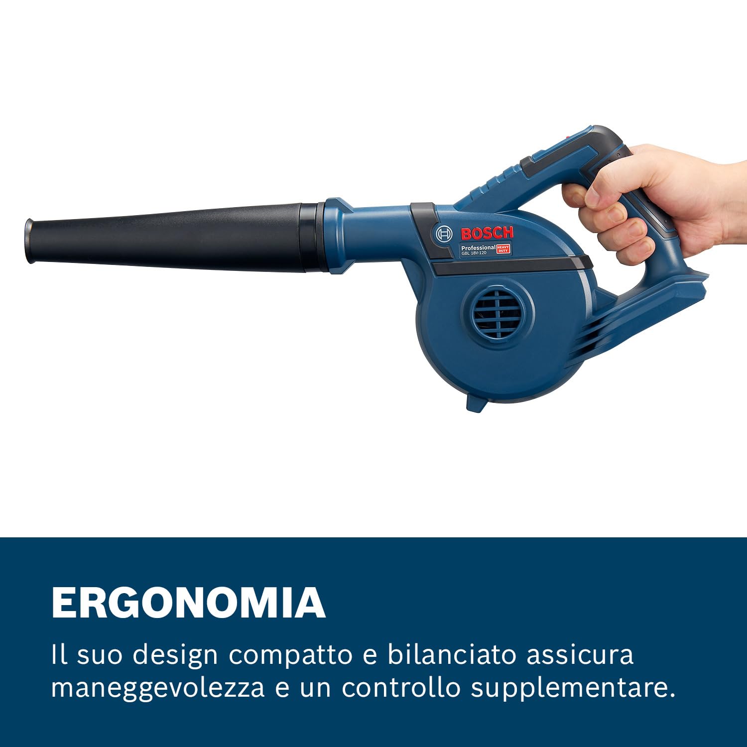 Bosch Professional 18V System Soffiatore a Batteria Gbl 18V-120 (senza Batterie e Caricabatteria)