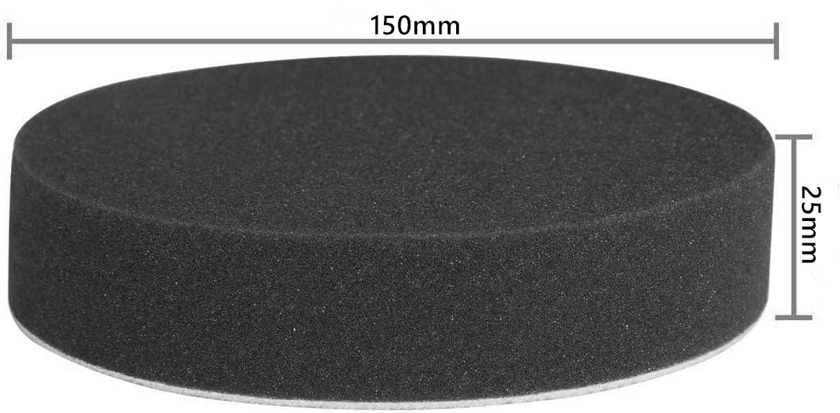TSUCIA 150mm 4個セット 電動ポリッシャー用 スポンジバフ フラット タイプ マジックテープ式 超微粒子用 4個セット