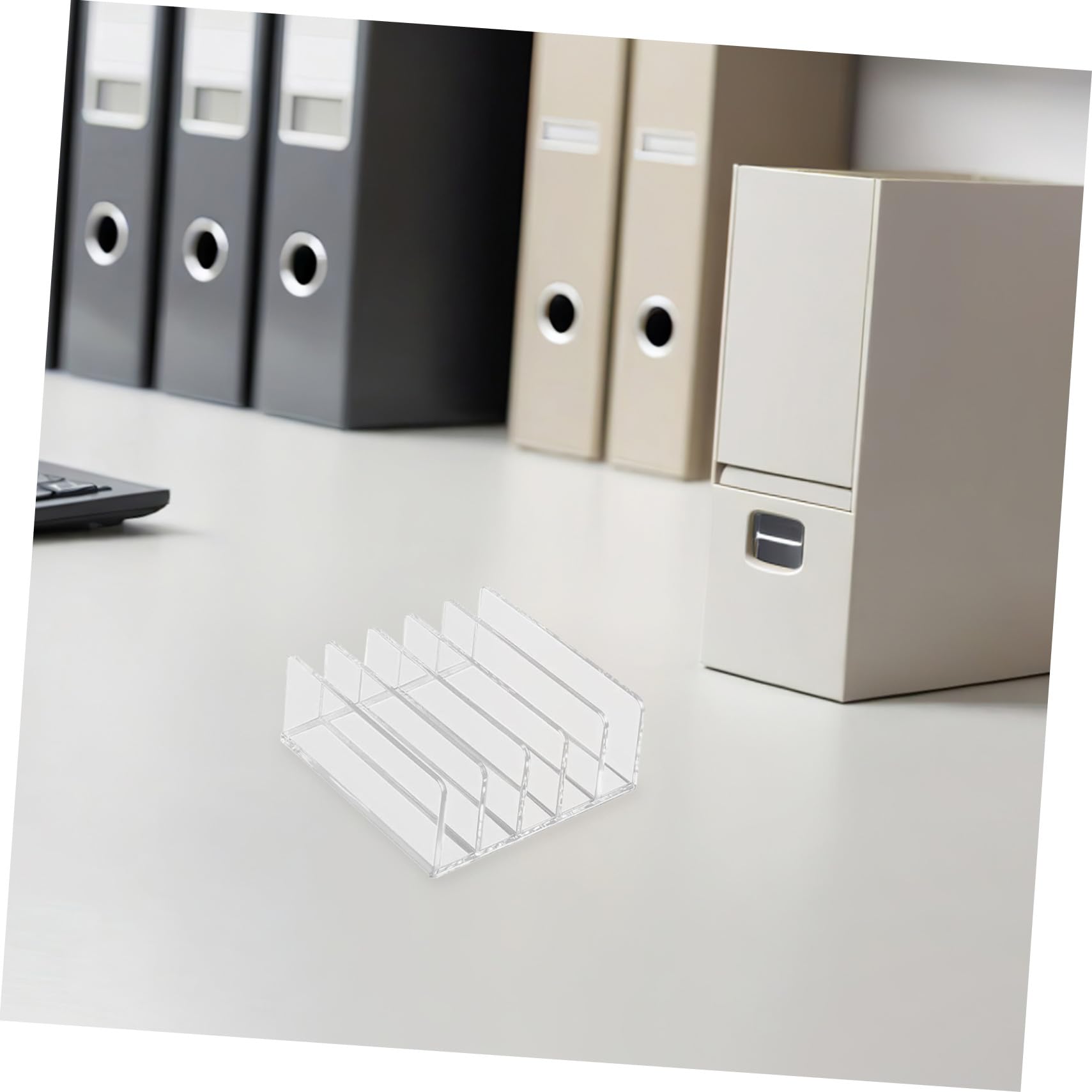 Uonlytech 2 Sztuki Częściowy Akrylowy Organizer Dokumenty z Przegródkami Pionowy Stojak Foldery i Listy Oszczędzający Miejsce Organizer Biurkowy Do Przechowywania Kopert i Papierów