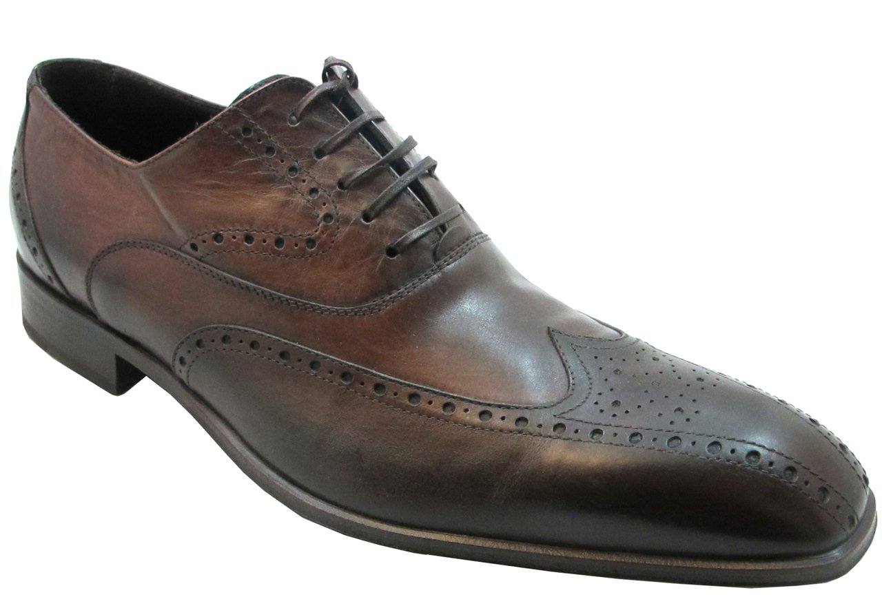 Doucals Mens Italian Lace Up Dress Casual Shoes Size 44 Brown