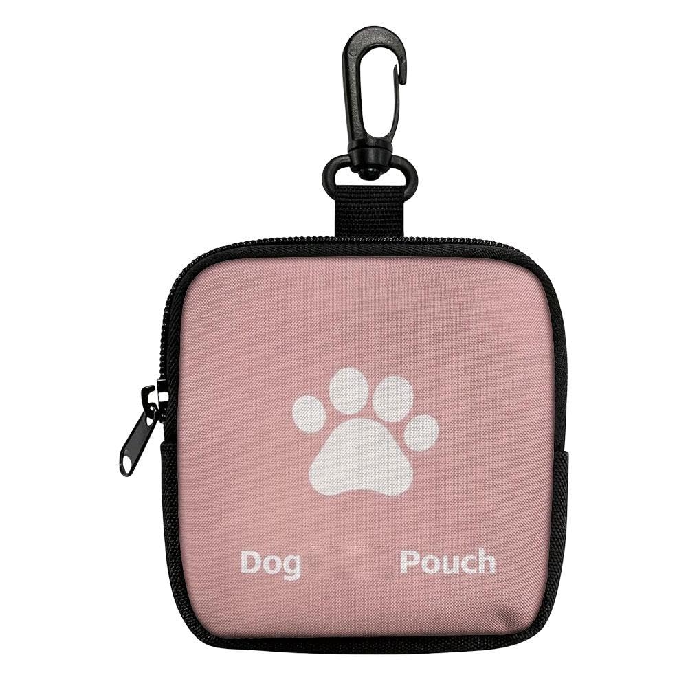 Training Treat Pouch, Dog Treat Pouch Small, Waterproof Oxford Cloth Snack Bag with Secure Zipper Closure, Foldable Pet Training Accessory for Outdoor And Indoor Use (Pink)