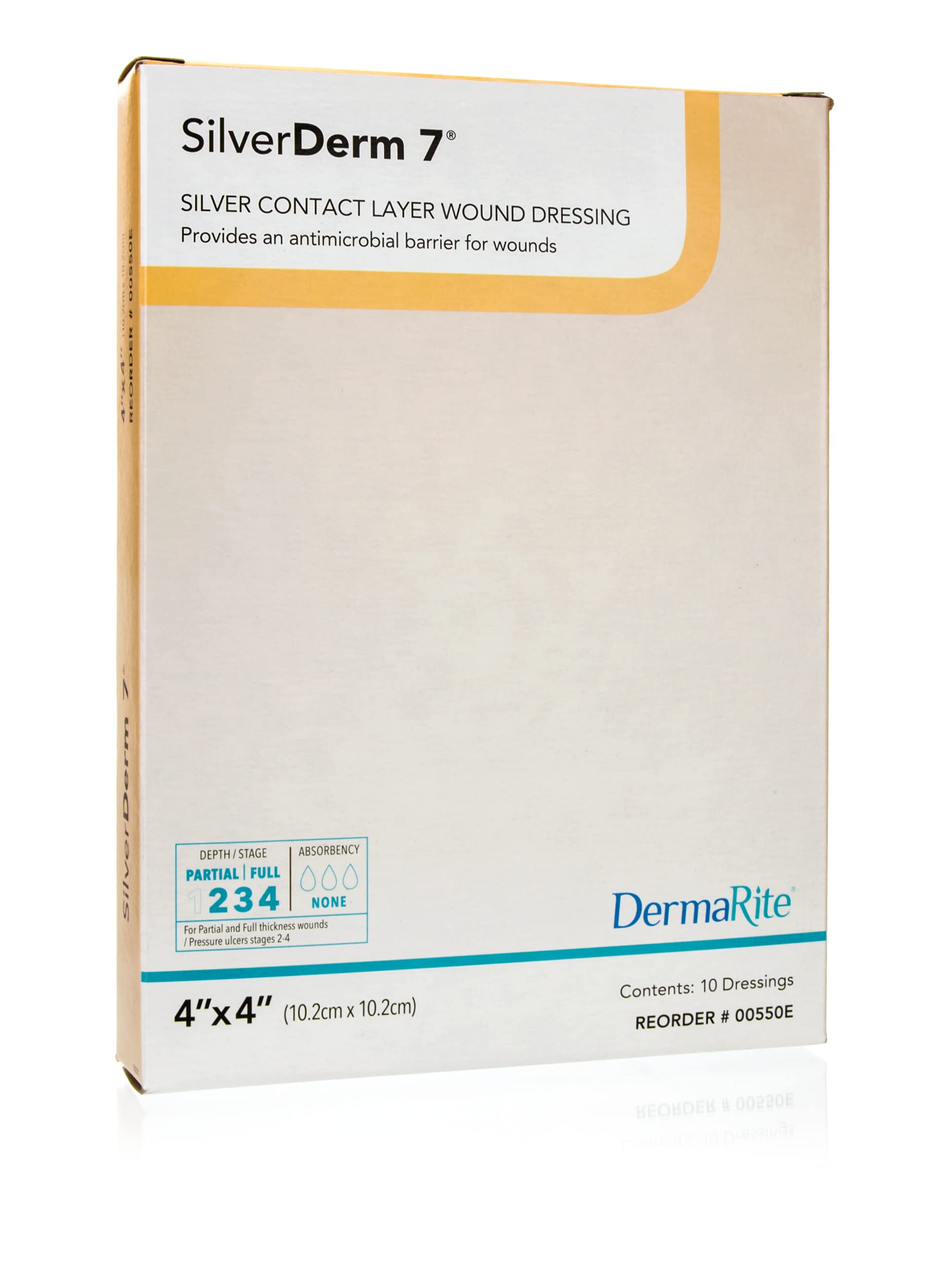 Dermarite Industries Silver Derm, 7 4x4, 10 Count