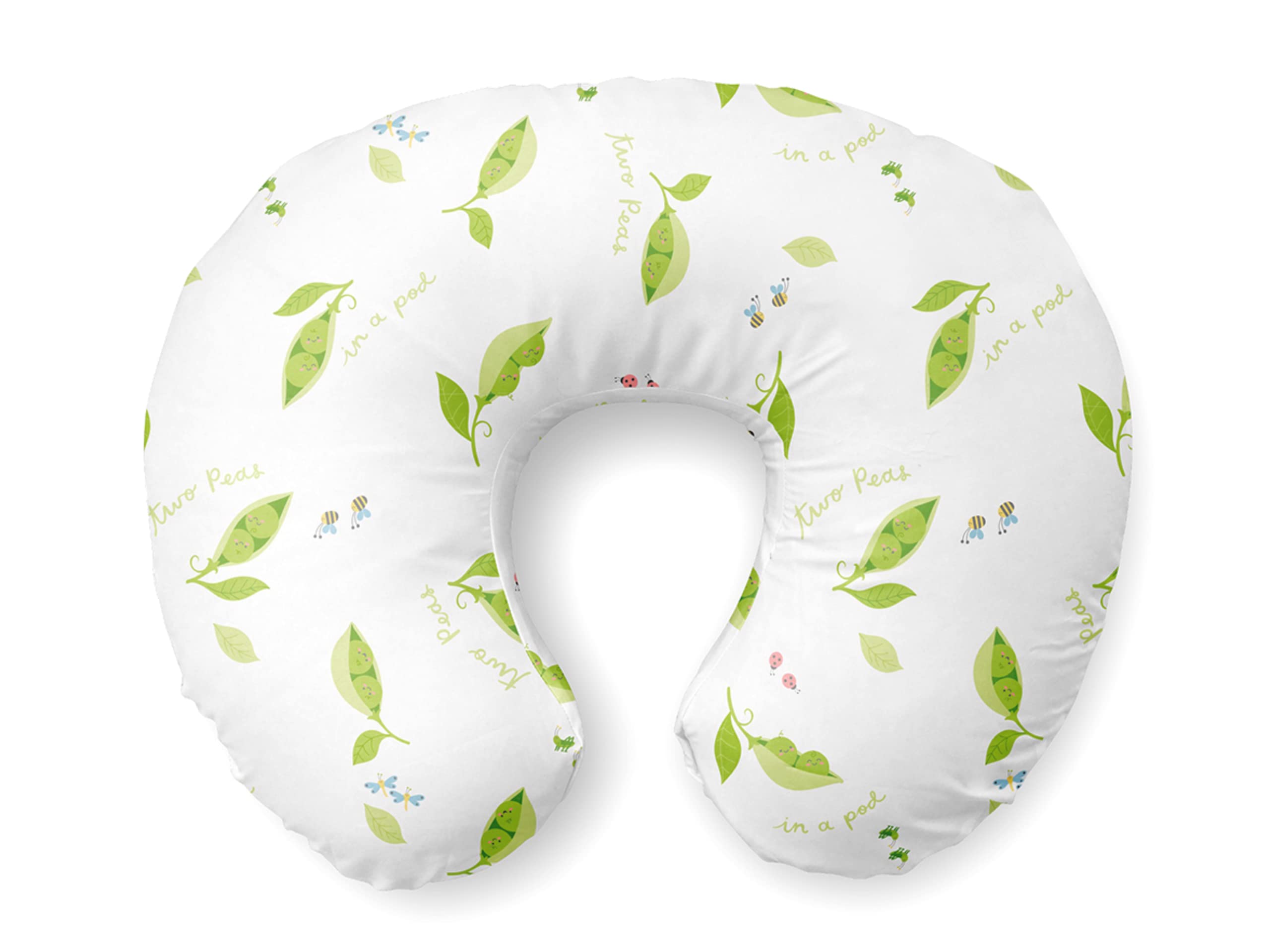 Nursing Pillow Cover for Twins - Soft Jersey Cotton, Breastfeeding, Bottle Feeding, Propping, Support, Tummy Time, Slipcover, Zipper Closure, Newborns, Boys, Girls