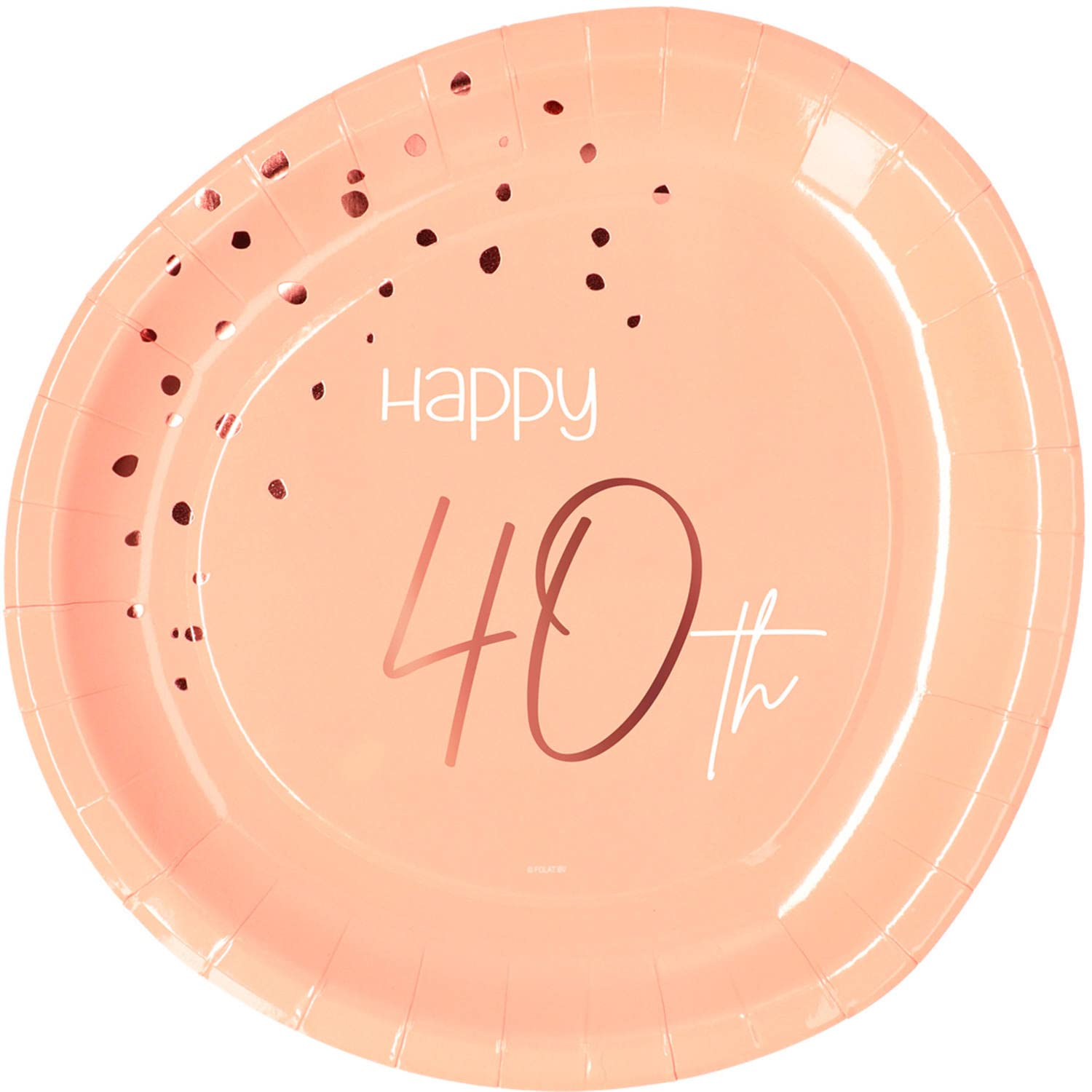 Jesters Party Lush Blush '40' Disposable Card Plates Party Tableware Pack 8