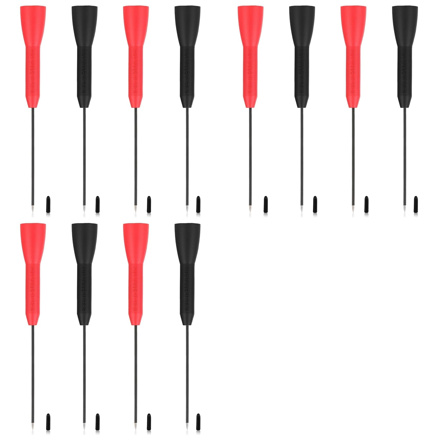Jnchdghwa 12Pcs Test Probes Copper Probes Test Probe Pins Test Leads Probe Multimeter Probes Needle 2mm 600V/10A Piercing Needle