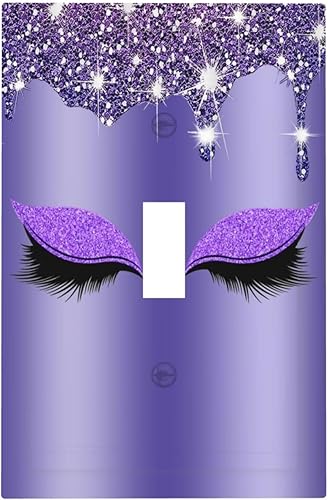 Brillante diamante bonito ojo púrpura 1 cuadrilla interruptor luz cubierta decorativa de una sola palanca placa de pared placa de interruptor