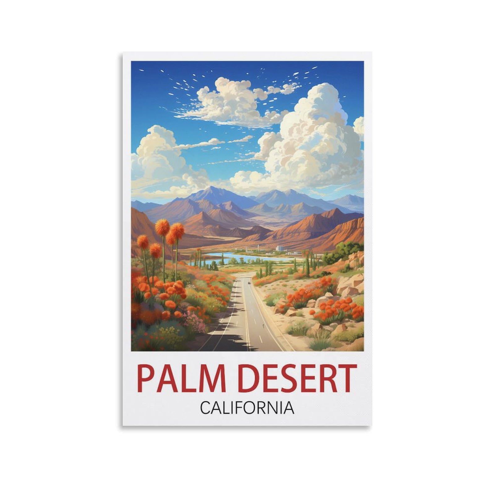 EZMLFA Diamond Painting Kits for Adults,Palm Desert California DIY Crystal Embroidery Gifts,Diamond Art Craft,for Living Room Home 40x50cm