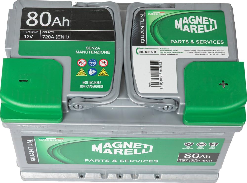 Magneti Marelli - Batería para coche, 80 Ah, 12 V, 720 A, EN1, para caja L3B