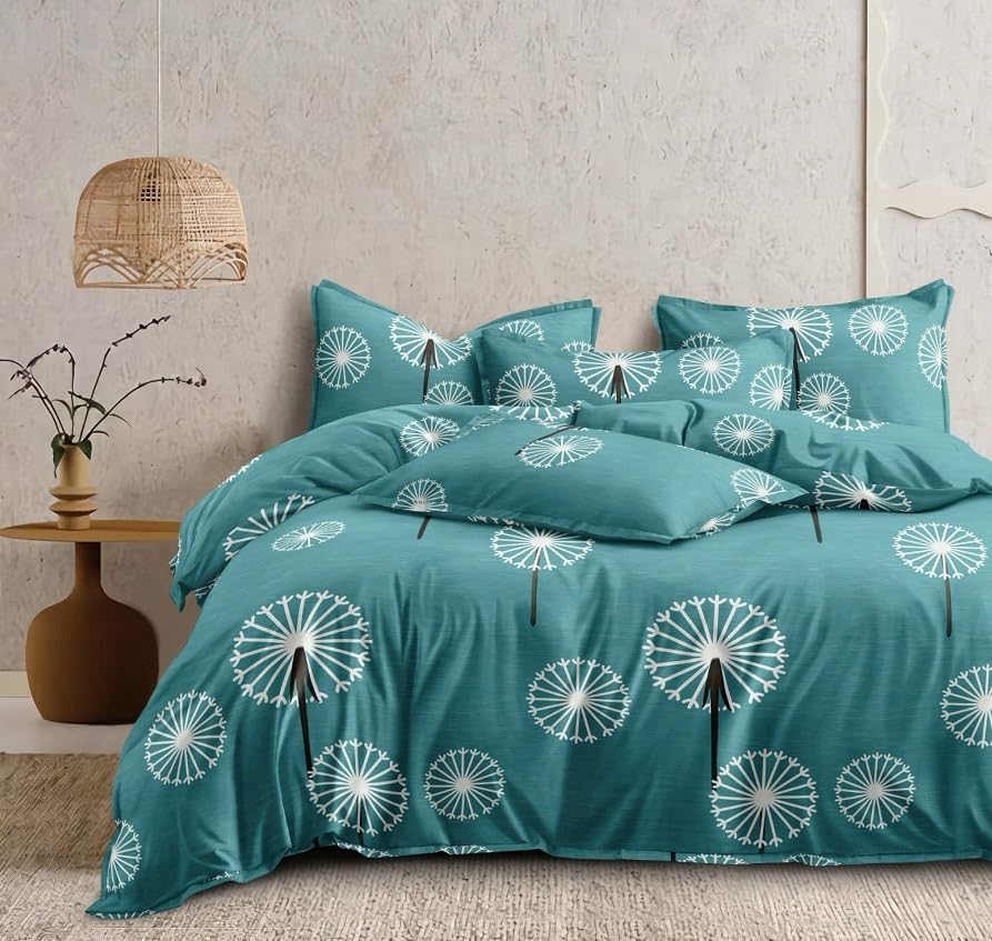 1 Reversible Comforter Super King Size 108 x 108 Both Side Same Print 1 Bedsheet King Size 108 * 108 inches and 2 Pillow Cover 4 Pieces Bedding Set | AC Quilt | AC Dohar-Multicolor-image-12