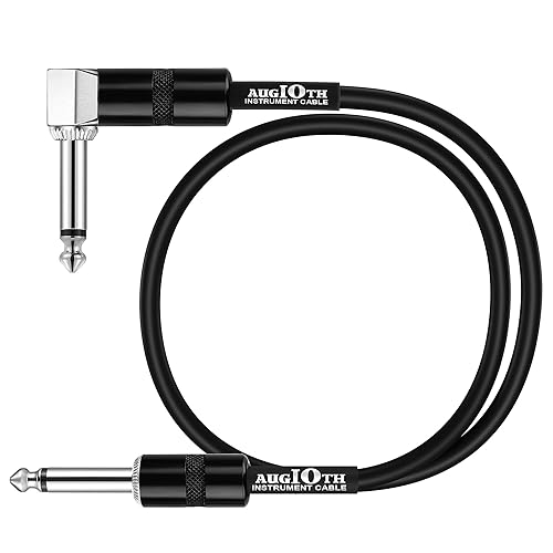 Cable de conexión de guitarra de 18 pulgadas, 17.7 in, cables de pedal de efecto de guitarra recto a ángulo
