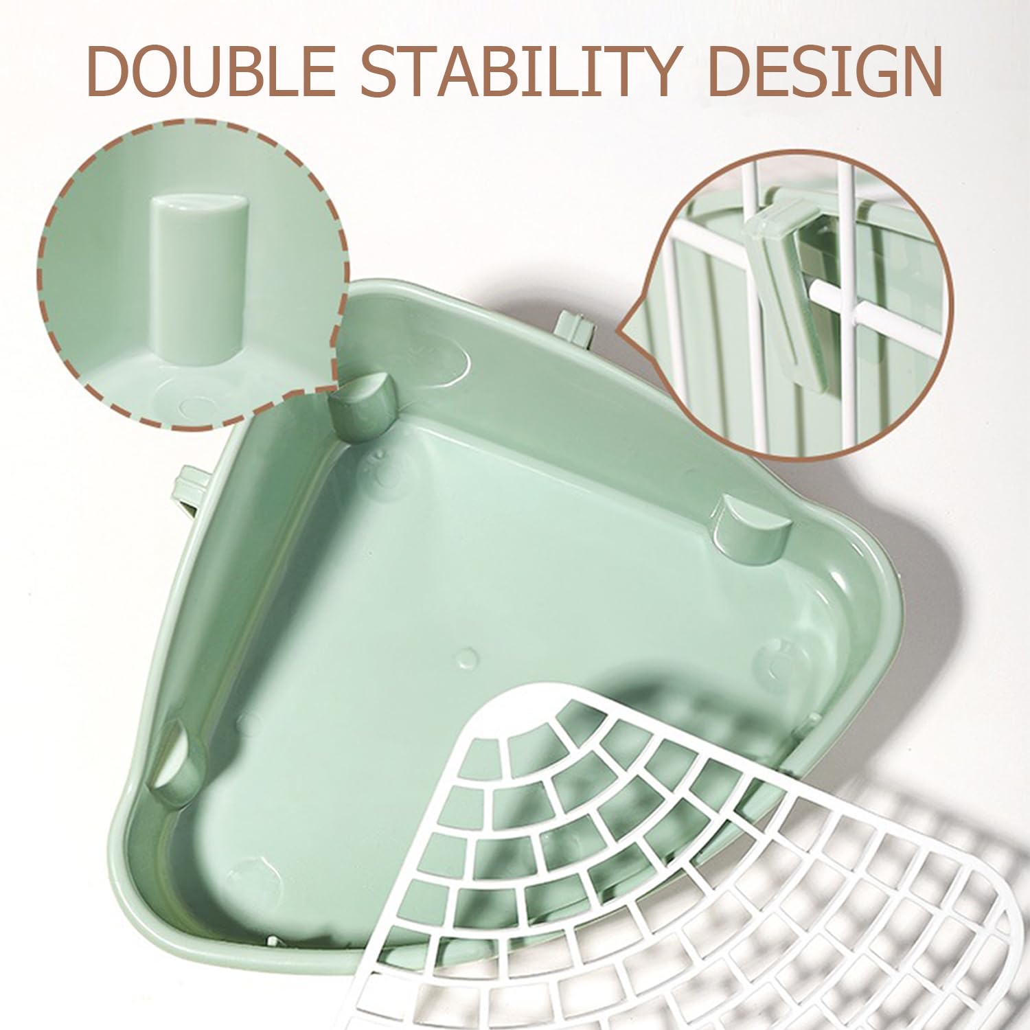 Rabbit Litter Box Bunny Corner Toilet Box Potty Trainer for Hamster Guinea Pig Ferret Rat Chinchialla Cage Pan 3.9” x 7.5” x 7.5” - image 4