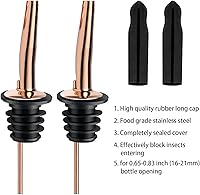 Vista 2 de Pafusen Paquete de 12 Vertedores de Botellas de Licor, Boquilla Vertedora para Botellas de Licor, Boquilla Dispensadora de Aceite de Oliva de Acero