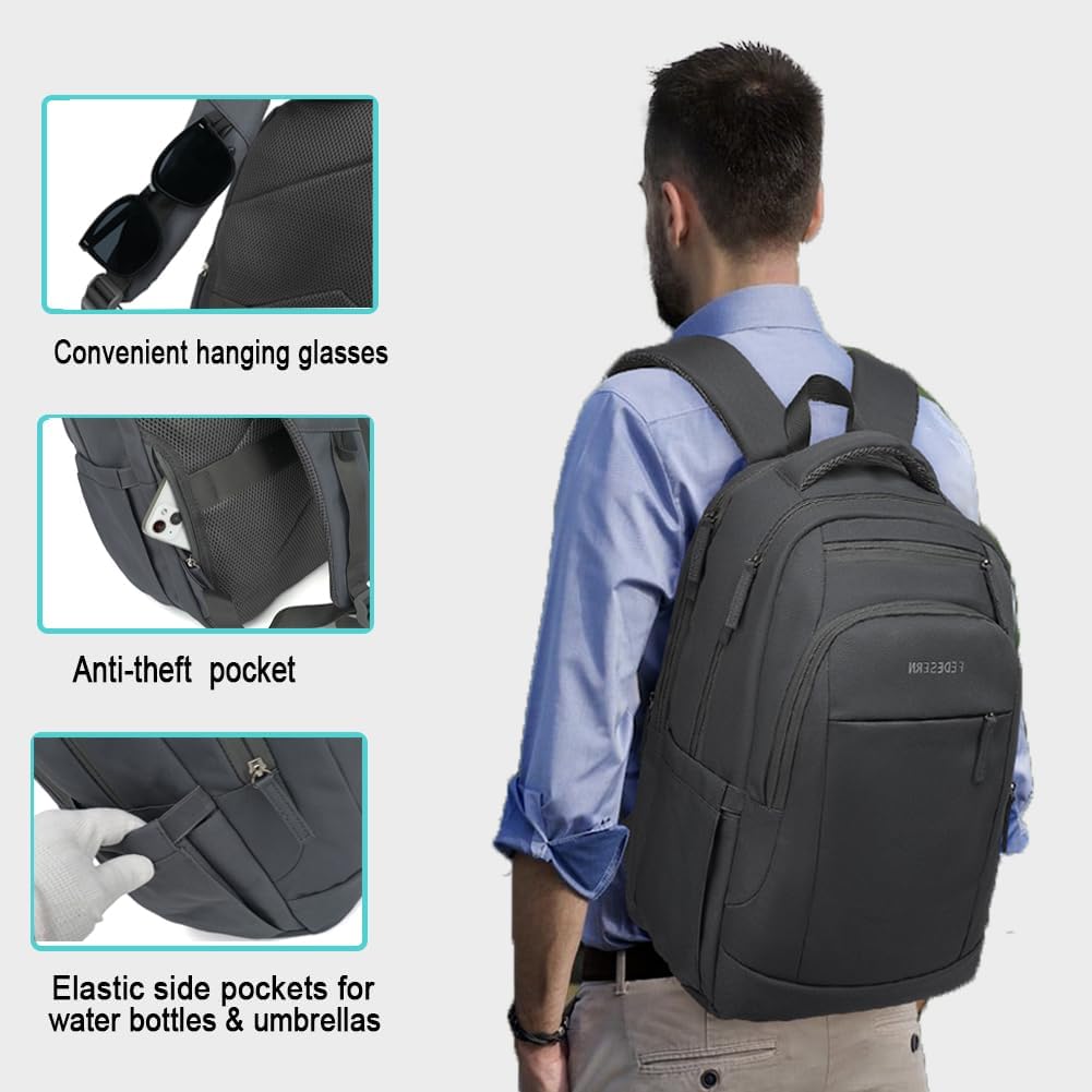 Smell Proof Backpack with Lock,Water Resistant Smell Proof Bags Travel Laptop Backpack,Large Capacity Carbon Enduring Smell Proof Stash Bag with Lock for Men Women(Grey) - Image 5