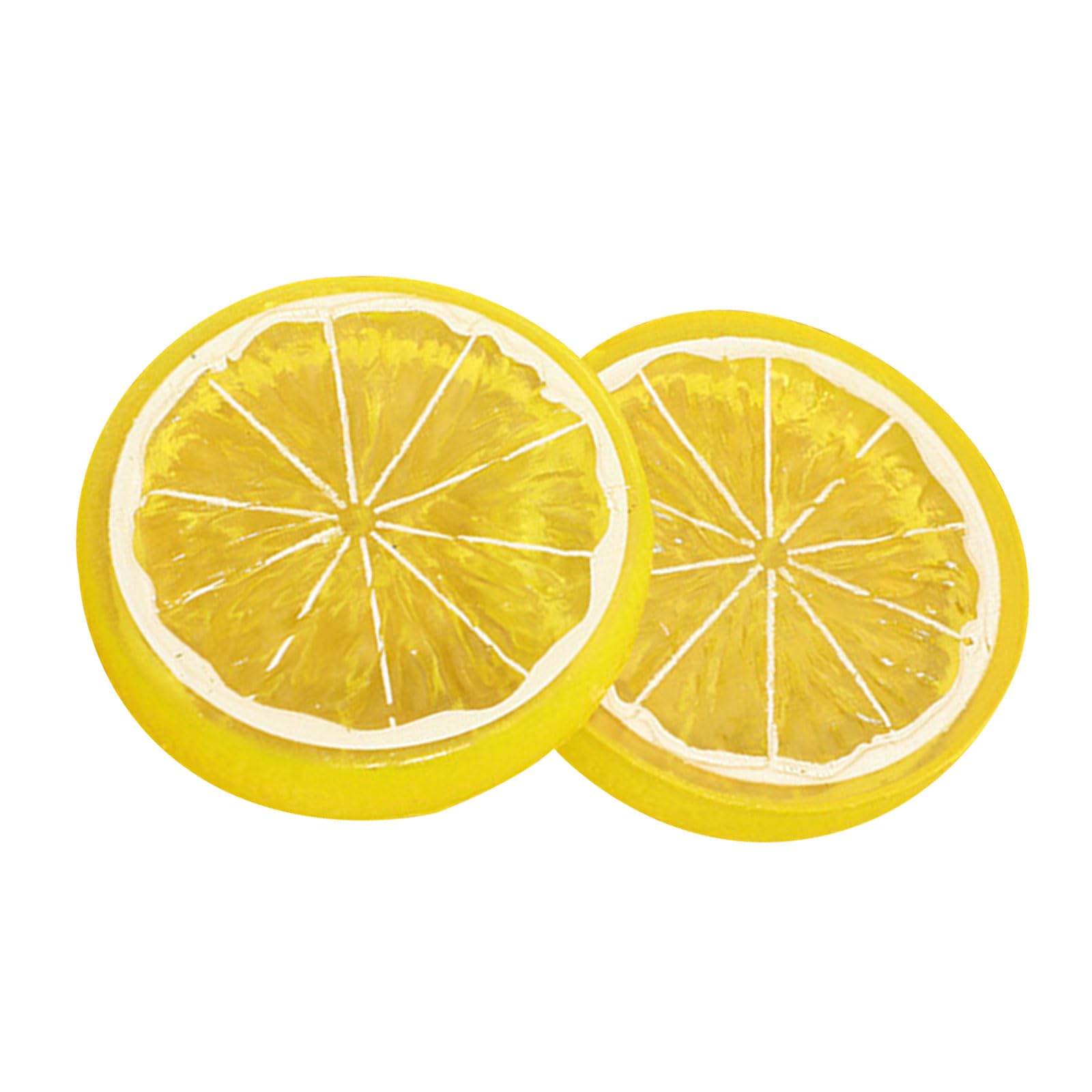 Msioytog Artificial Lemon Slices Replicas for Restaurant Decoration and Creative Styling Accessories Realistic Lemon Decoration