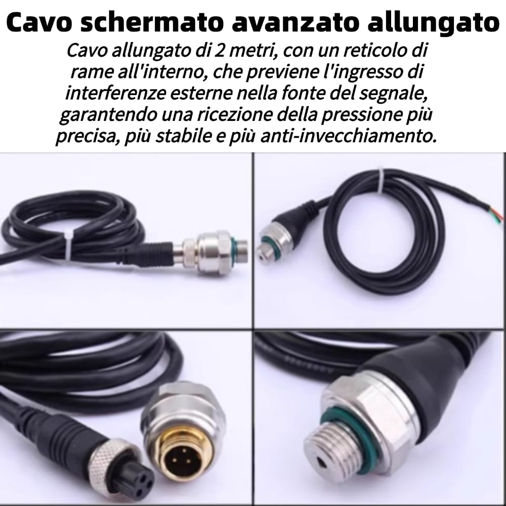 Marhynchus Trasduttore Sensore di Pressione Universale Uscita 4-20 MA, Facile Installare, Leggero, Compatto, per Olio Gas Acqua Aria