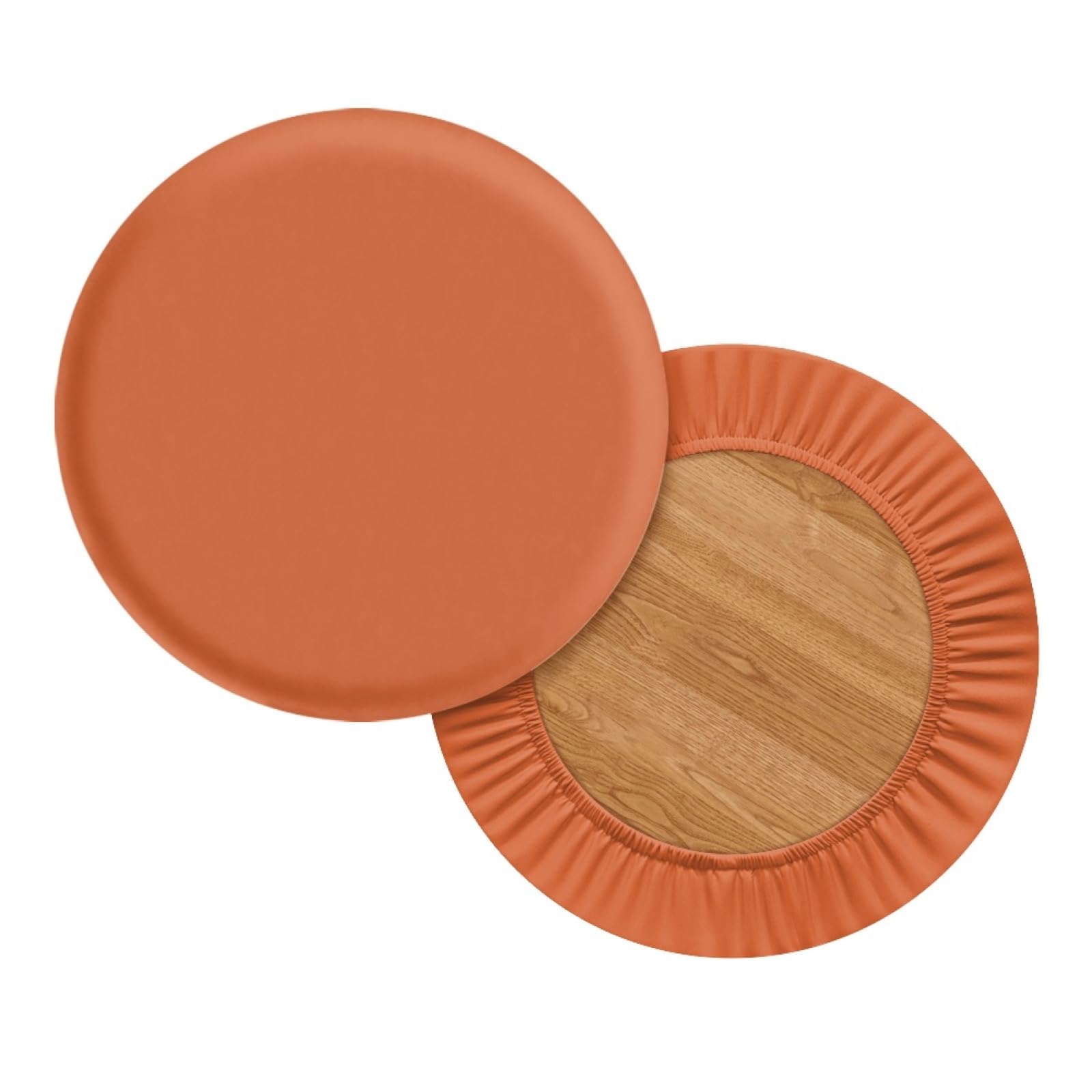 Wanyint Dark Orange Print Stool Covers Round Super Breathable Bar Stool Cover Vanity Seat Cushion -12-14 Inch Saddle Stool Cover for 2 Count Chair