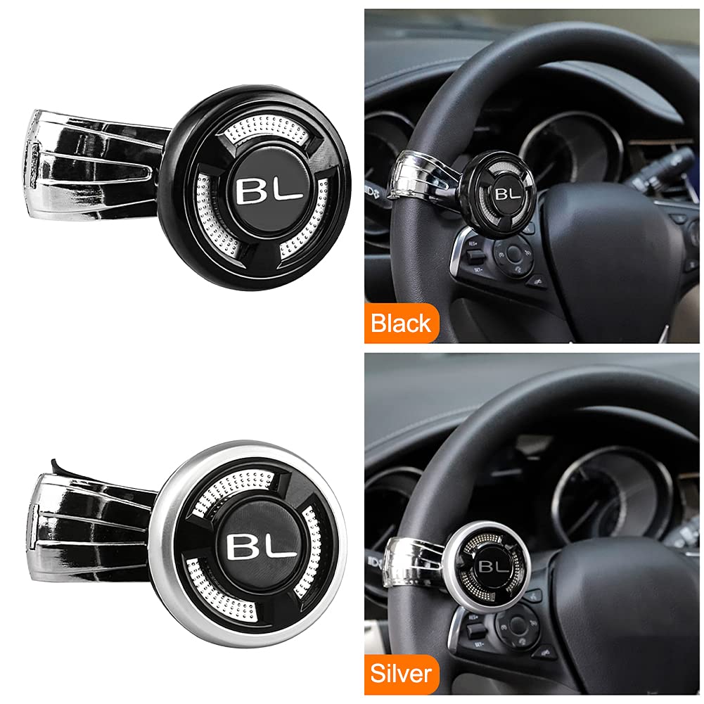 Lenkrad-Drehknopf,Universal-Automobil-Lenkrad-Selbstmordknopf,Einfaches Wenden Und Drehen Für Autos,Rasenmäher,Traktoren Und Boote(Silbrig)