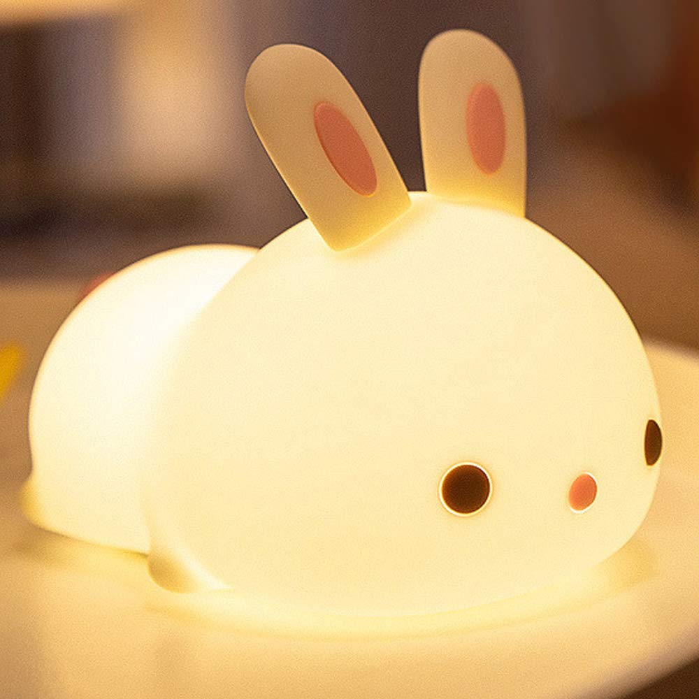LED Kinder Nachtlampje Kinderlamp, Afstandsbediening Dimbaar licht met 7 Kleuren, Aanraakbediening Siliconen Wolk Kinderkamerverlichting, USB Oplaadbare lamp voor Baby en Peuters,A