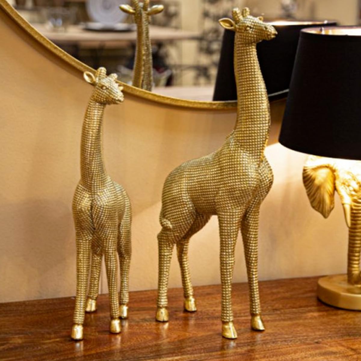 Paris Prix Statuette Déco en Résine Girafe 40cm Or