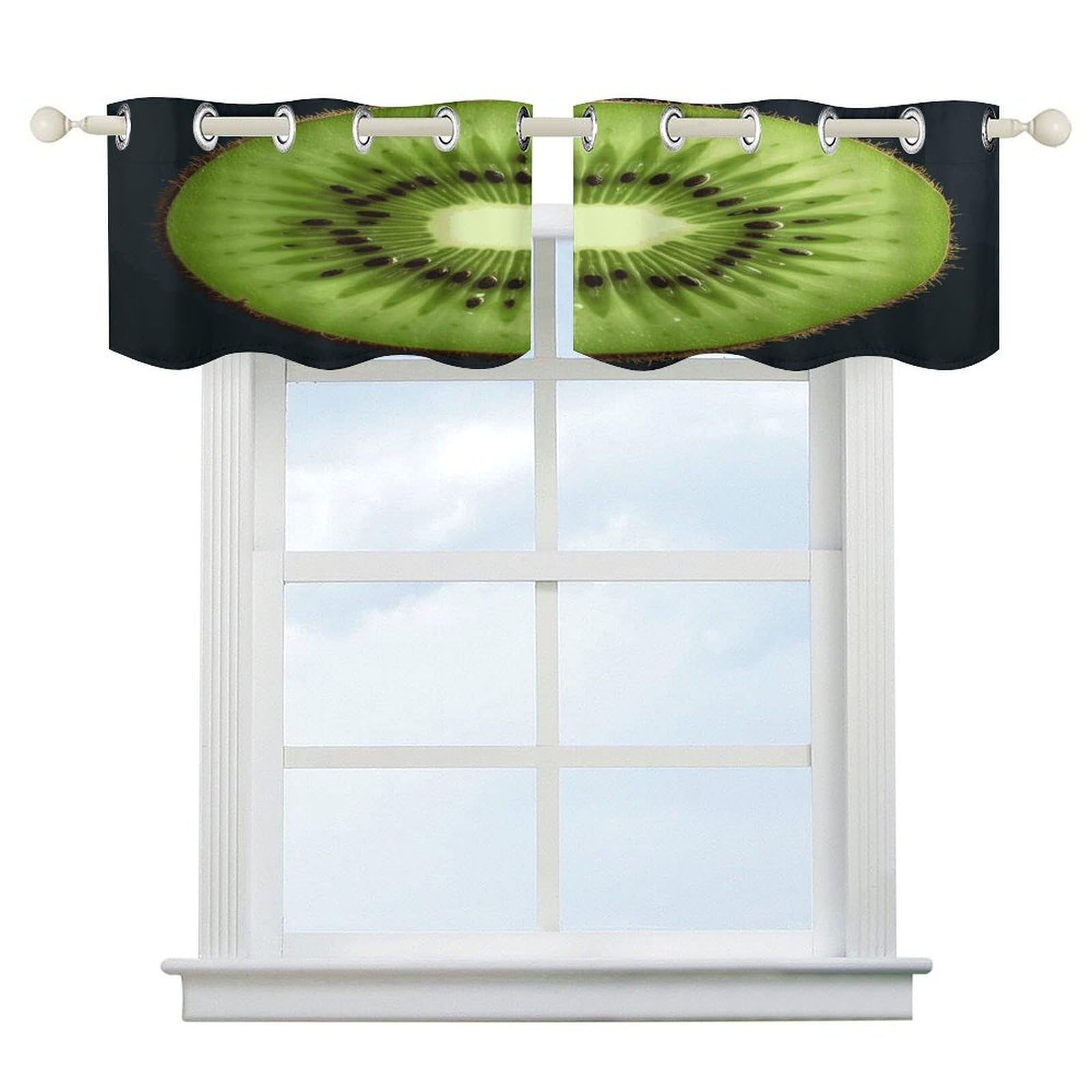 Fekiloot Style Kiwi Slice Short Curtains Valance Curtain