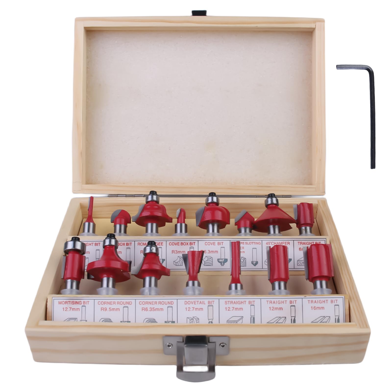 fresa per fresa superiore 8 mm - Set di utensili per lavorazione del legno con chiave inglese e accessori